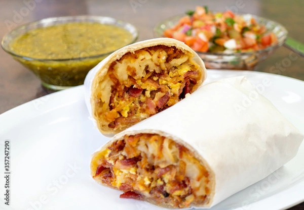 Obraz Breakfast Burrito close up