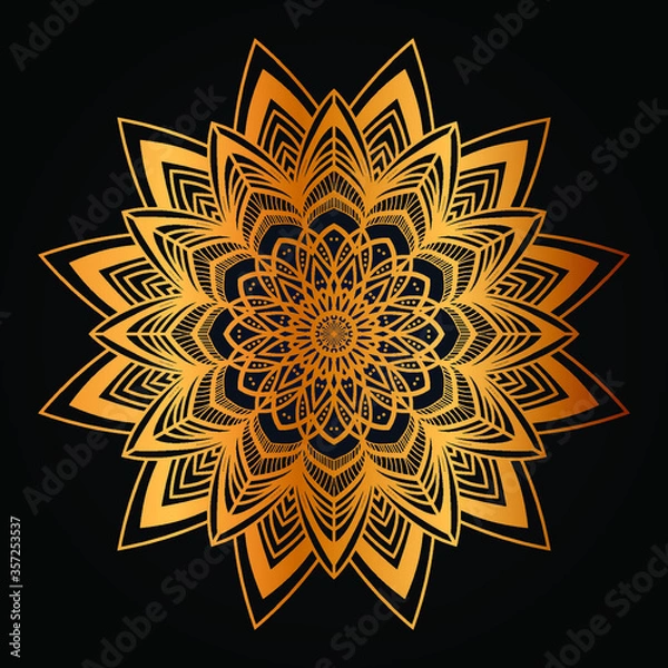 Obraz golden luxury background mandala Design vector