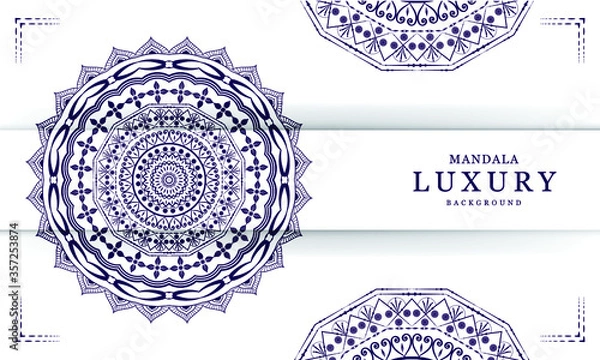 Obraz white blue luxury background mandala Design vector