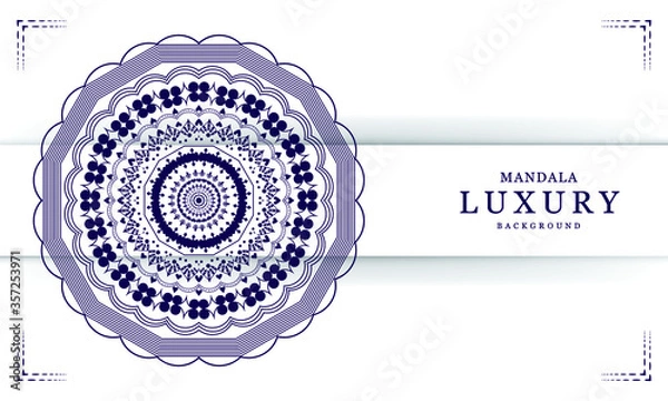 Obraz white blue luxury background mandala Design vector