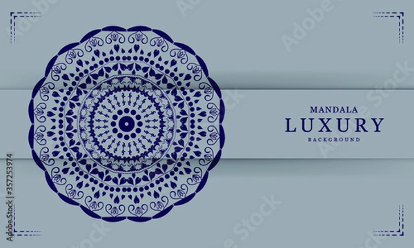 Obraz white blue luxury background mandala Design vector