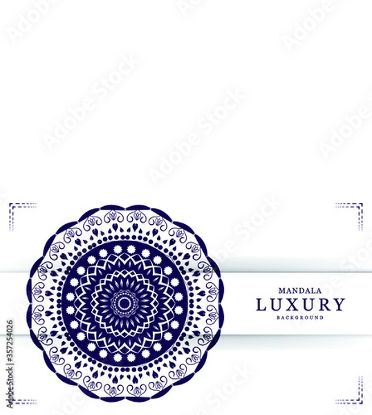 Obraz white blue luxury background mandala Design vector