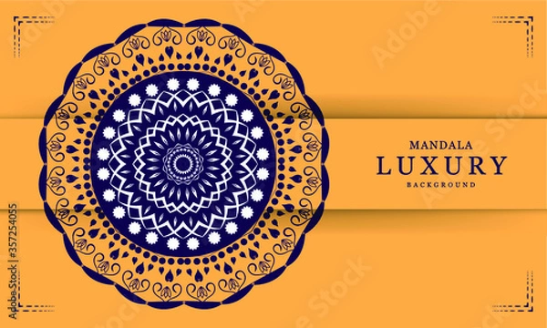 Obraz white blue luxury background mandala Design vector