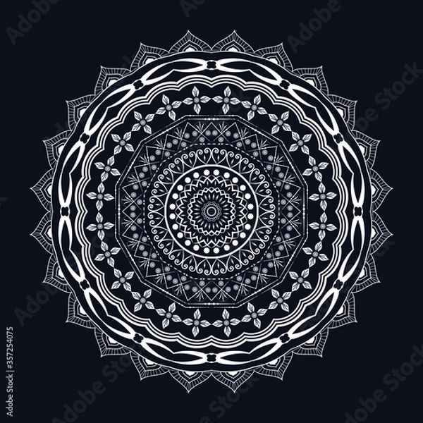 Obraz white blue luxury background mandala Design vector