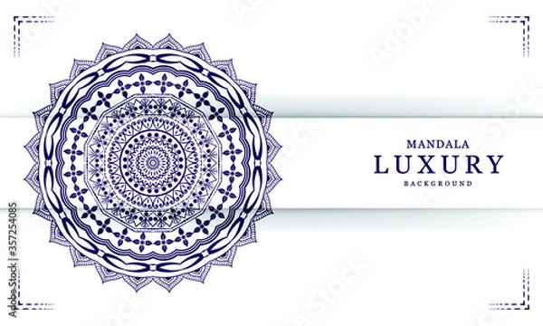 Obraz white blue luxury background mandala Design vector