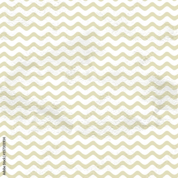 Fototapeta Seamless vintage beige horizontal small smooth waves pattern on grange paper