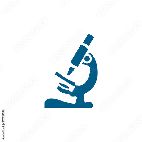 Obraz Microscope Blue Icon On White Background. Blue Flat Style Vector Illustration.
