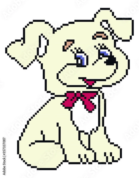 Fototapeta dog pixel art on white background.