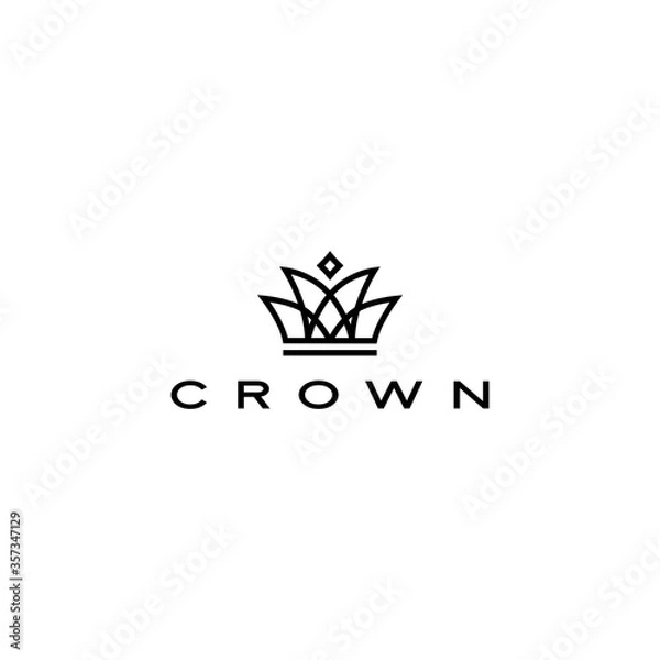 Fototapeta crown logo vector icon illustration