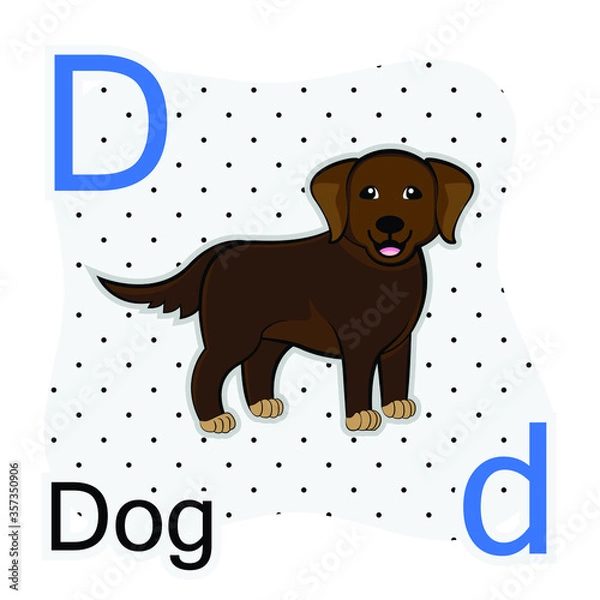 Fototapeta D-Dog. A-Z alphabet animal collection. learning and teaching materials. for the development of children. online learning.