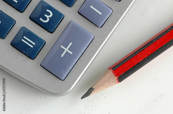 Fototapeta Calculadora y lapiz