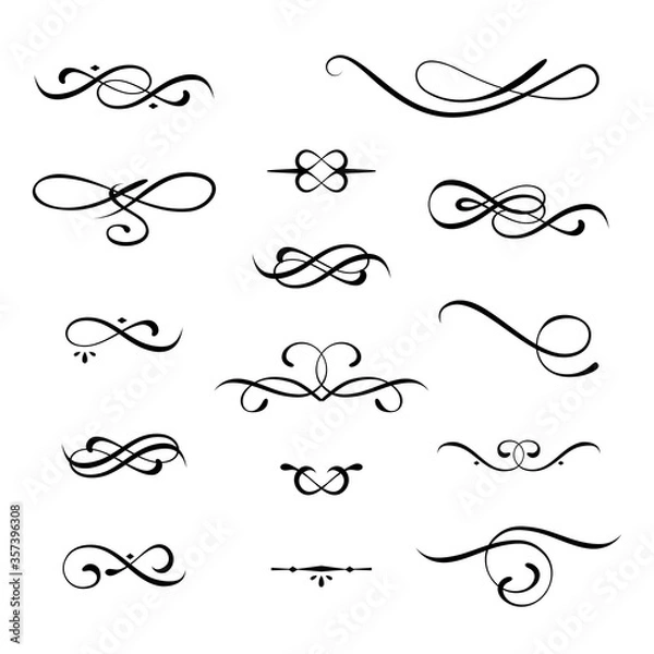 Obraz Calligraphic design elements set