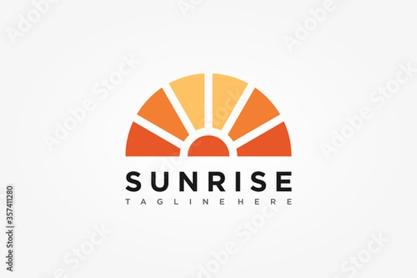 Fototapeta Abstract Sun Logo. Vintage Sun Icon with Rays isolated on White Background. Usable for Business and Nature Logos. Flat Vector Logo Design Template Element.
