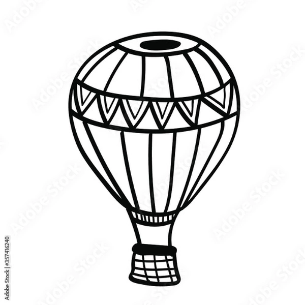 Fototapeta Vector illustration element ballon 
  in doodle style. Hand drawn. Icon, symbol, logo