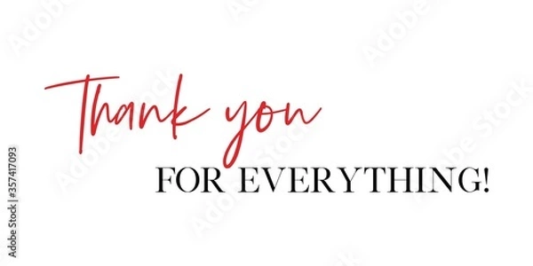 Fototapeta Thank you for everything! vector quote