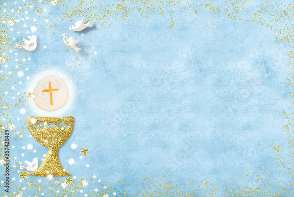 Obraz First holy communion invitation card.