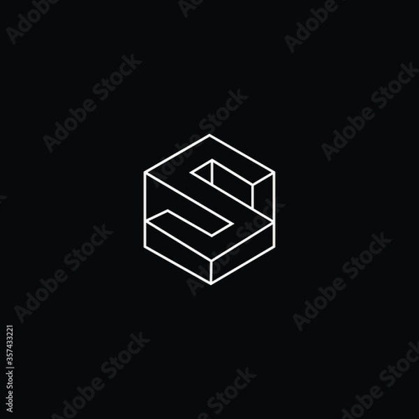 Fototapeta Professional Innovative 3D Initial S logo and SS logo. Letter S SS Minimal elegant Monogram. Premium Business Artistic Alphabet symbol and sign