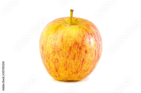 Obraz Juicy red-yellow apple isolated on white background. Clipping path.
