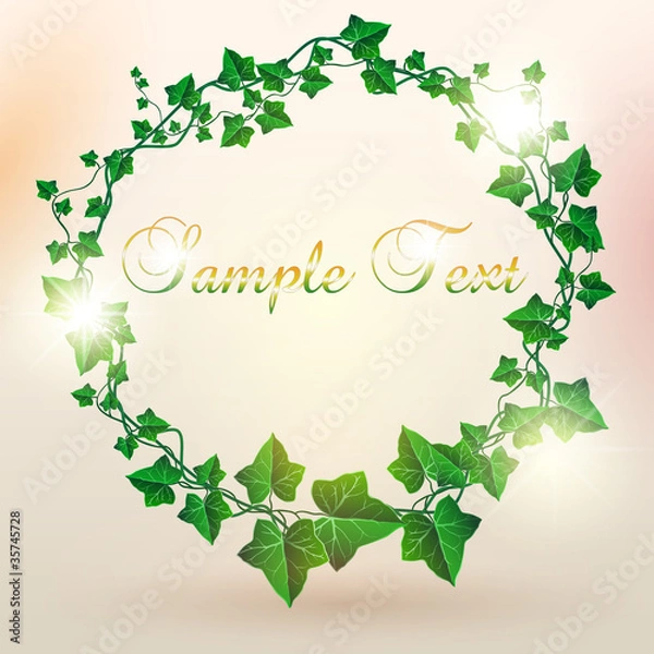 Obraz Beautiful Circle Decorated Ivy Leaf Background