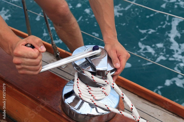 Obraz winch on a sailboat