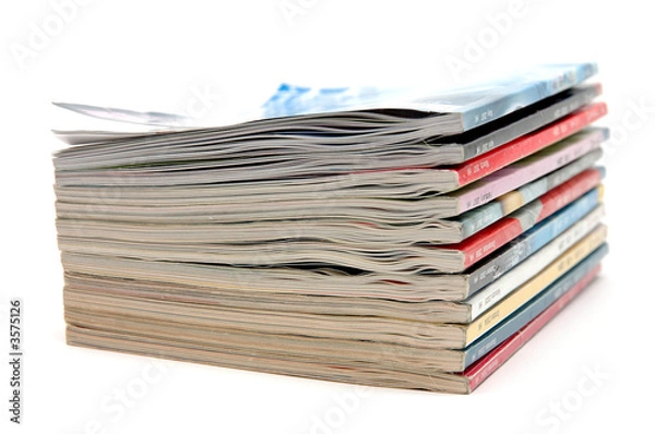 Fototapeta Stack of old magazine