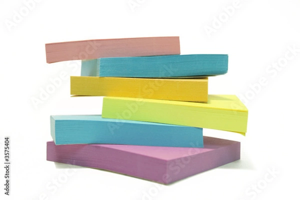 Obraz Stack of "post its" isolated over white