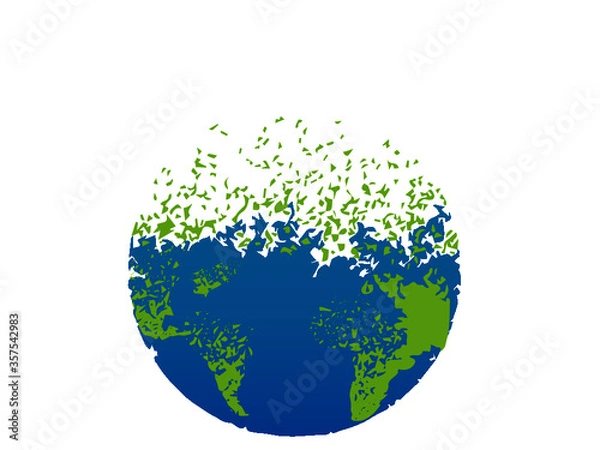 Fototapeta save earth globe on white background ,dispersing earth