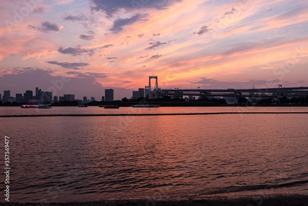 Obraz 夕暮れのレインボーブリッジ