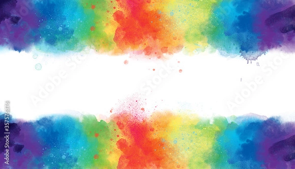 Obraz  watercolor background banner frame with watercolor texture and splash