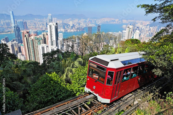 Obraz Tramwaj turystyczny u szczytu w Hongkongu