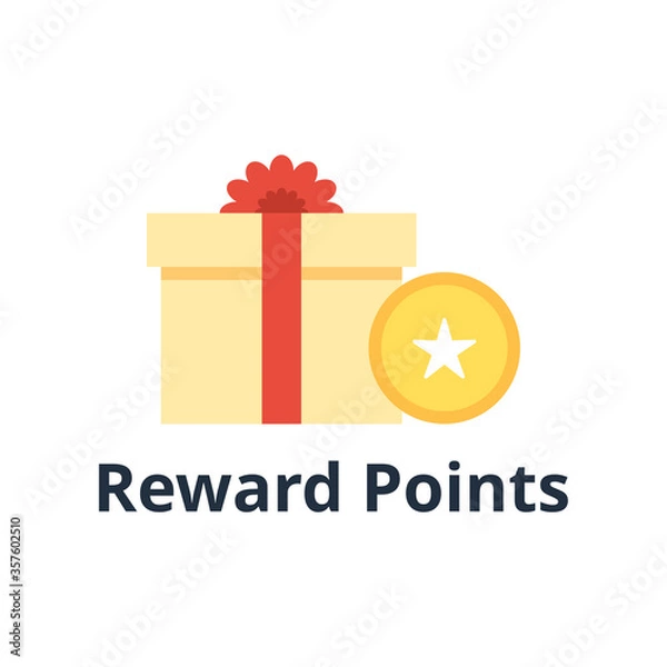 Fototapeta Reward points icon vector. Loyalty program concept. Customer rewards concept.