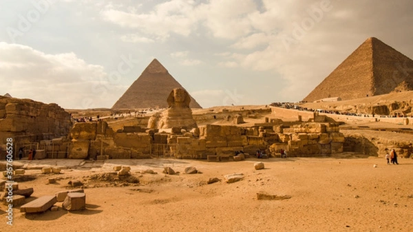 Obraz The Great Sphinx of Giza and the pyramids in Egypt
