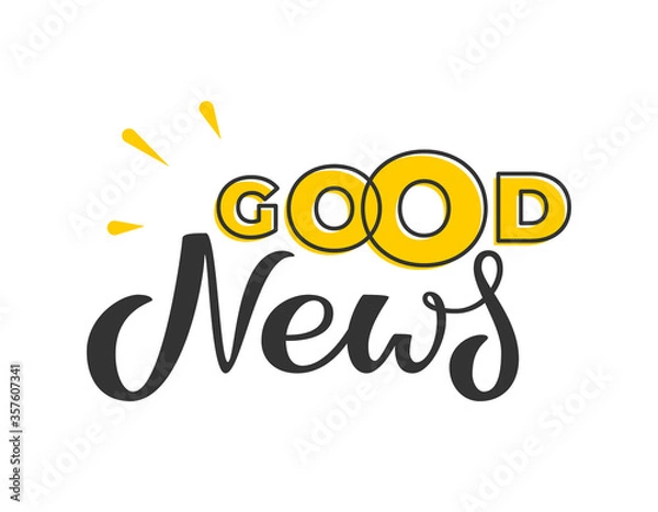 Obraz Good news vector hand drawn lettering