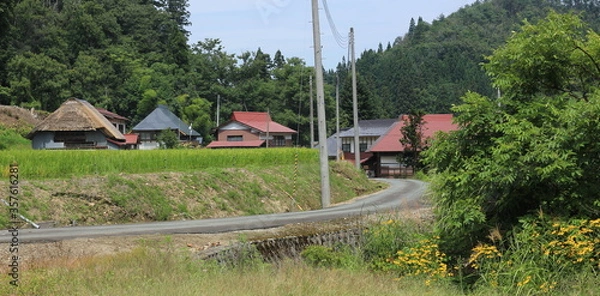 Fototapeta 日本。田舎。農村。日本文化。町並み