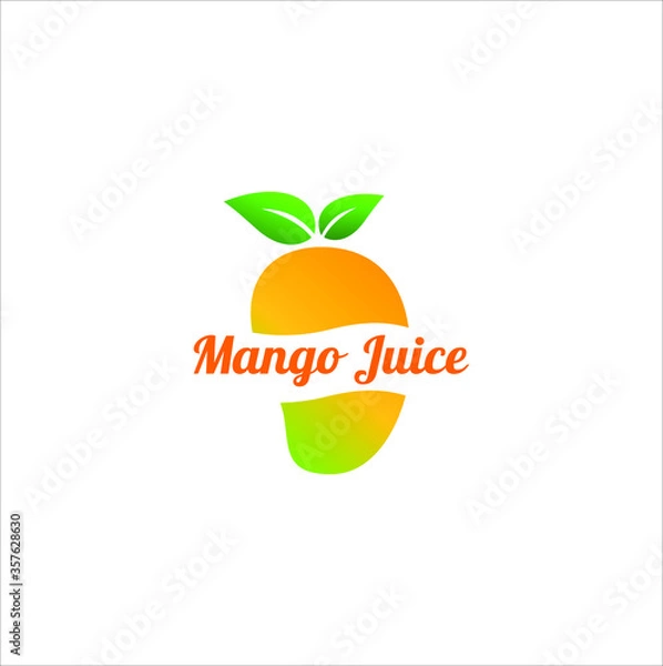 Fototapeta GRAPHIC LOGO VECTOR ILLUSTRATION MANGO JUICE FRESH