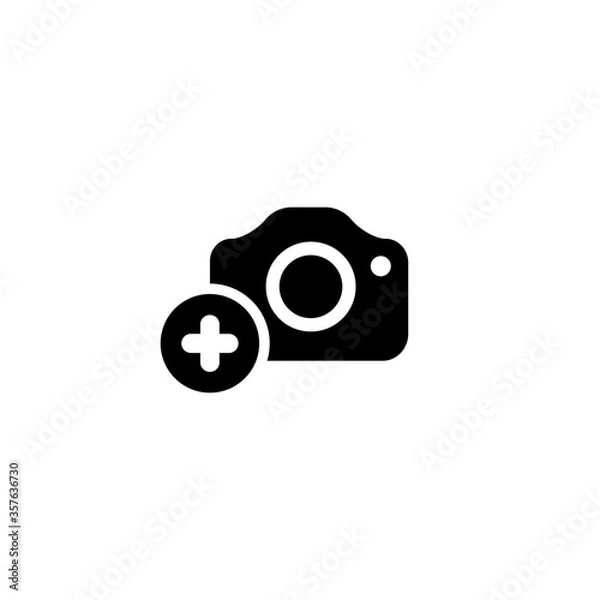 Fototapeta Camera, photo upload icon on isolated white background. Eps 10 vector.