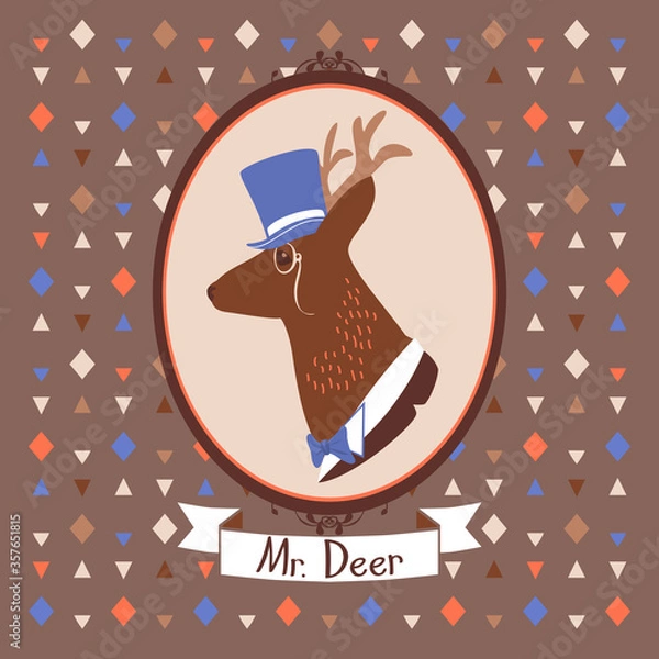 Obraz Vintage deer portrait in topper