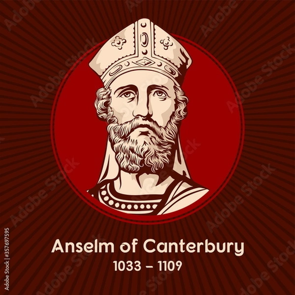 Fototapeta Święty Anzelm z Canterbury (1033-1109) był włoskim mnichem benedyktyńskim, opatem, filozofem i teologiem Kościoła katolickiego, który piastował urząd arcybiskupa Canterbury od 1093 do 1109.