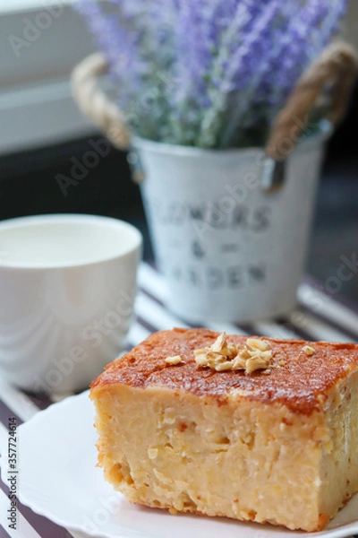 Obraz Mung Bean Thai Custard Dessert (Khanom Maw Kaeng). Thai Dessert Menu.