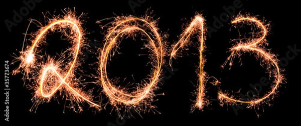 Fototapeta New Year 2013 made of real sparkles
