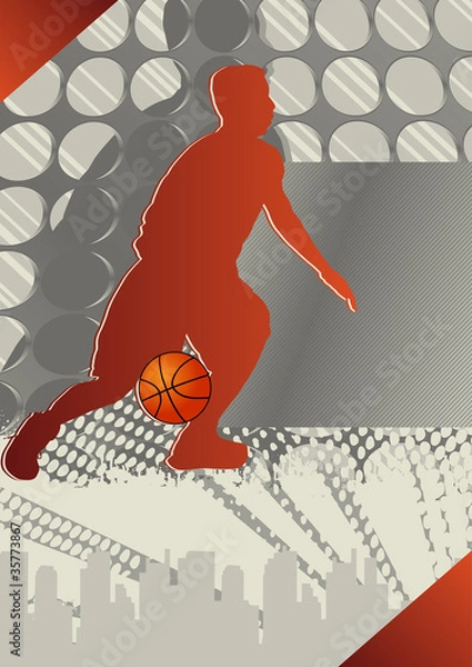 Fototapeta Crazy Circle Basketball Poster. Vector Illustration.