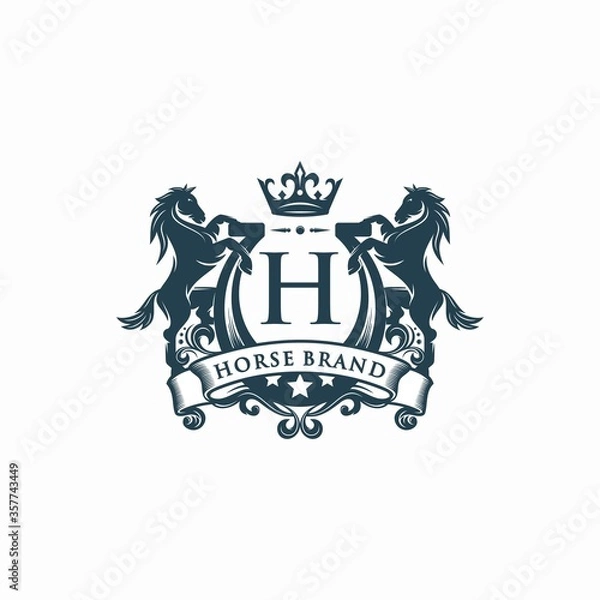 Obraz Horse brand logo design vector template
