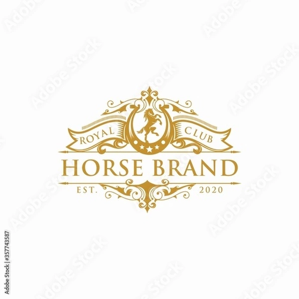Obraz Horse brand logo design vector template
