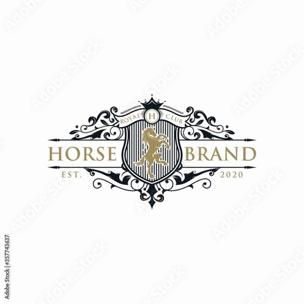 Obraz Horse brand logo design vector template
