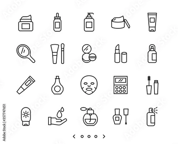 Obraz Cosmetic and Skin care line icon set
