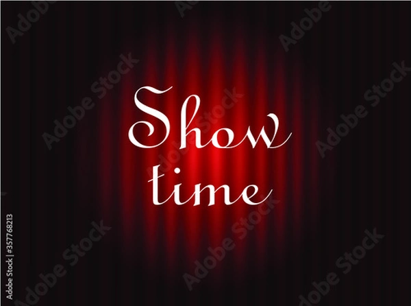 Obraz red curtains vector illustration 3D realistic style show time