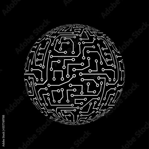 Obraz Abstract globe. Technology ball. Logo hi-tech.