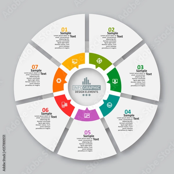 Fototapeta Abstract 3D Paper Infographics. Business template .Vector illustration