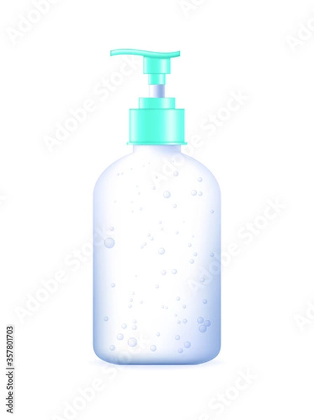 Fototapeta Realistic Medical Disinfectant for Covid Prevention on White Background . Isolated Vector Elements