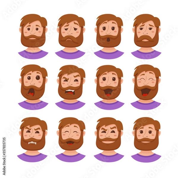 Obraz Beard men facial expression